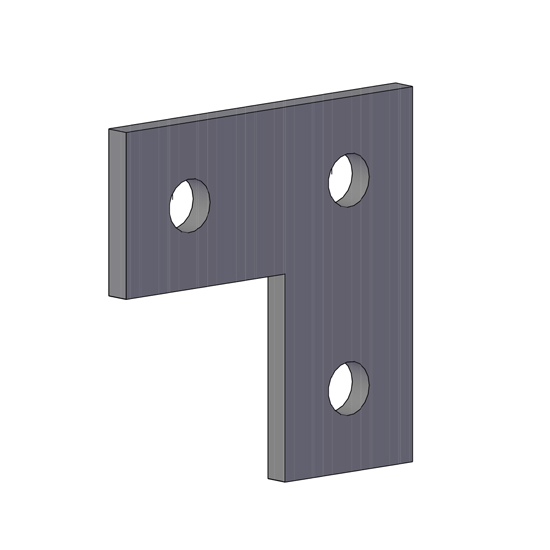 Flat Fitting Corner 3 Hole